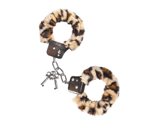 Наручники Меховые TOYFA Theatre, Леопардовые, фото 