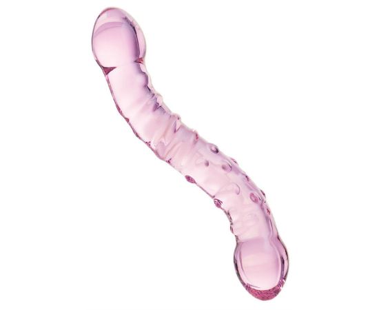 Двухсторонний фаллоимитатор Sexus Glass стеклянный, розовый, 19,5 см, фото 