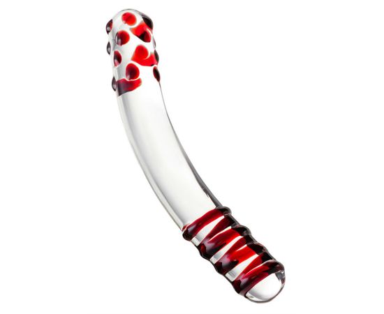 Двухсторонний фаллоимитатор Sexus Glass стеклянный, 18,5 см, фото 