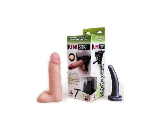 Страпон с двумя насадками UNI strap 7" Harness best of al 532303ru, фото 