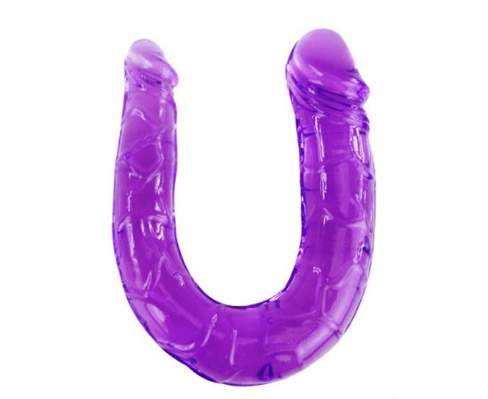Двухсторонний фаллоимитатор фиолетовый, фото 