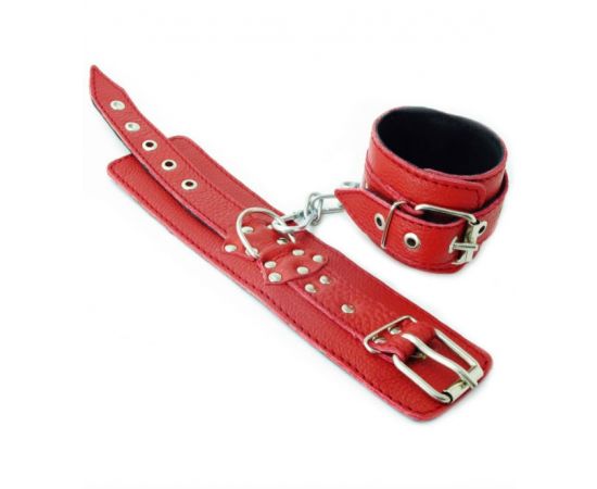 Наручники BDSM Арсенал, Красная Кожа, фото 