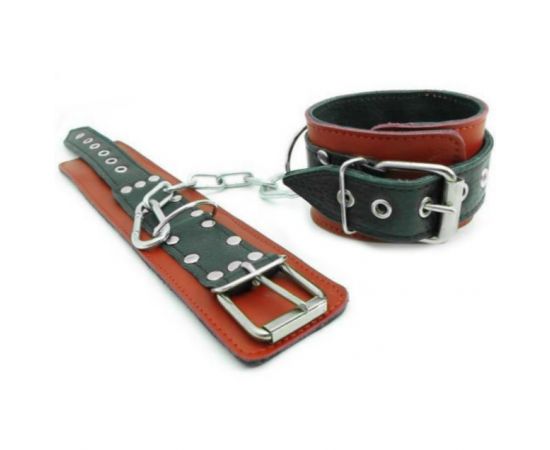 Наручники Кожаные BDSM Арсенал, Красные, фото 