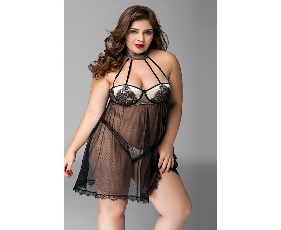 Костюм Женский JSY Sexy Babydoll&Gown P71125 Black Plus Size, фото  Костюм Женский JSY Sexy Babydoll&Gown P71125 Black Plus Size, фото