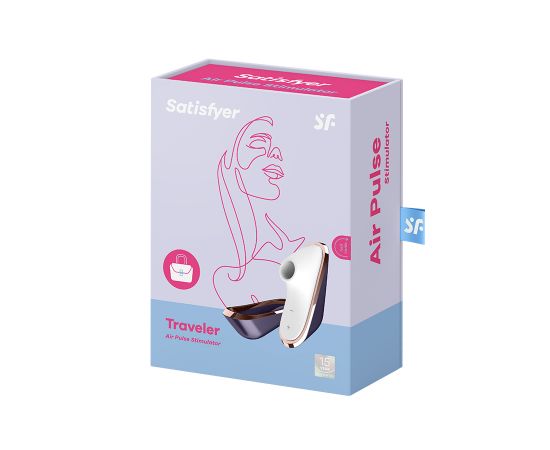 Вакуумный Стимулятор Клитора Satisfyer Traveler, Черно-Белый, фото , изображение 2
