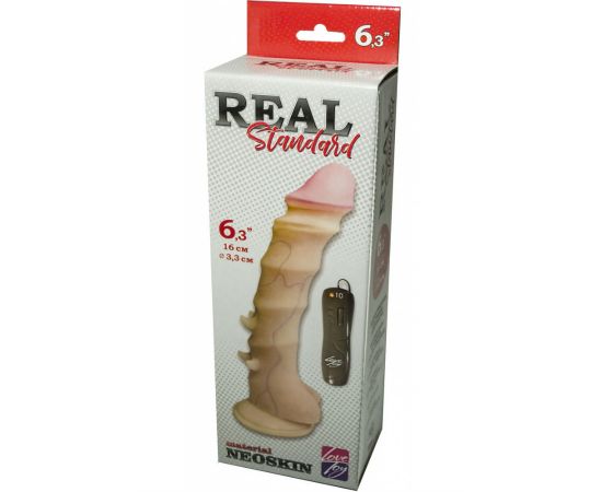 Вибратор реалистичный неоскин с выносным блоком REAL Standard 025113ru, фото 