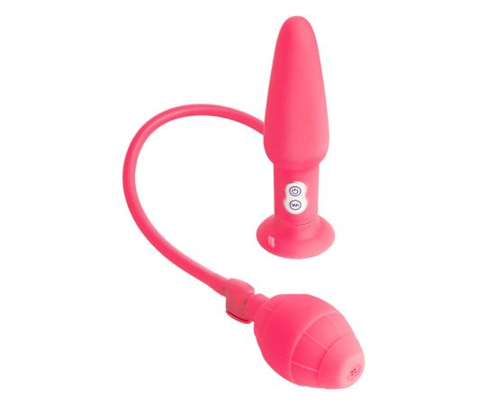 Анальная втулка Toyfa Popo Pleasure, с вибрацией, розовая, 10 см, фото 