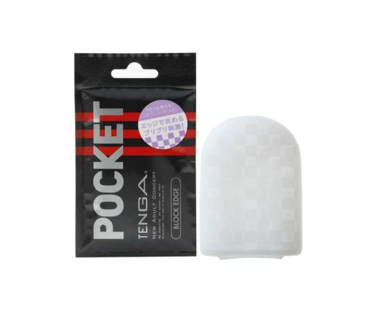 Мастурбатор TENGA Pocket Block Edge, фото 