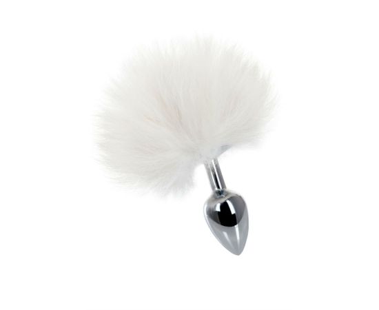 Анальная втулка серебро, заяц, белый хвост, фото  Анальная втулка серебро, заяц, белый хвост, фото