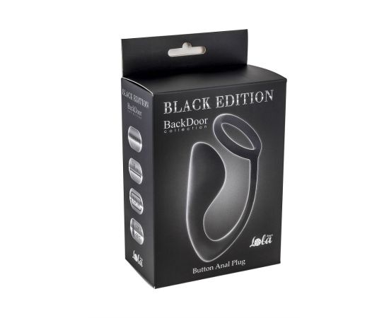 Анальный стимулятор с кольцом на пенис Button Anal Plug Black 4216-01Lola, фото 