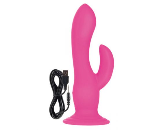 Фаллоимитатор-насадка двухголовый Wireless Pleaser перезаряжаемый с вибрацией розовый, фото 