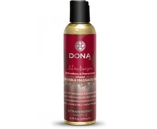 Массажное Масло Вкусовое С Феромонами С Ароматом Клубничного Суфле, 110 мл, фото 