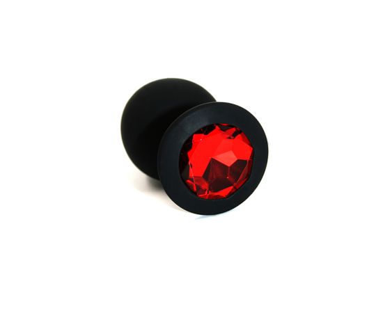 Анальная пробка Kanikule из силикона Страз красный, фото 