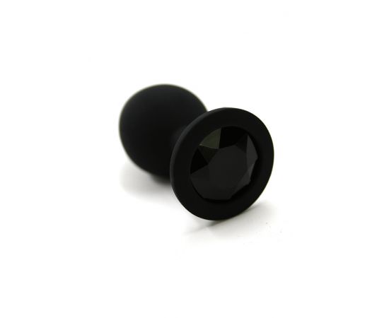 Анальная пробка, силикон, черный кристалл (Medium), черный, фото 