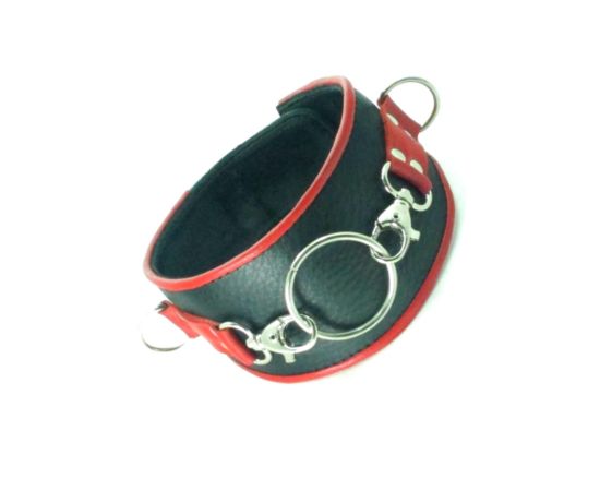 Ошейник С Кольцом BDSM Арсенал, Черно-Красный, фото 