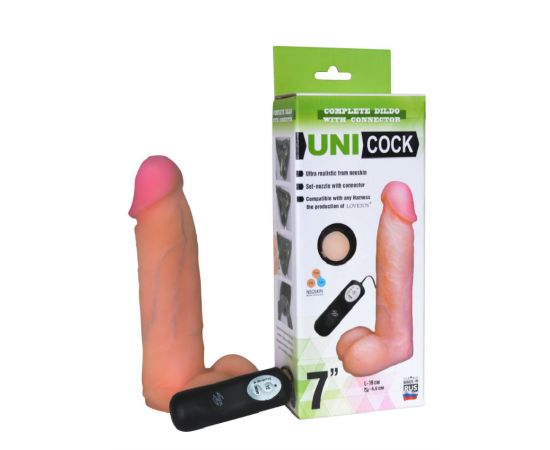 Насадка на Harness с вибрацией 12 режимов UNICOCK 7"d, фото 