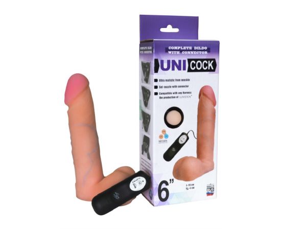 Насадка на Harness с вибрацией 12 режимов UNICOCK 6"d, фото 