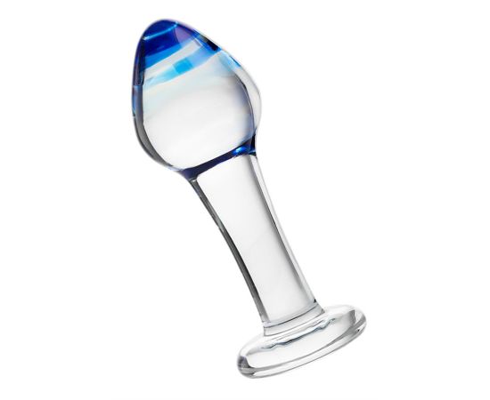 Анальная втулка Sexus Glass, прозрачно-синий, 11,4см, фото 