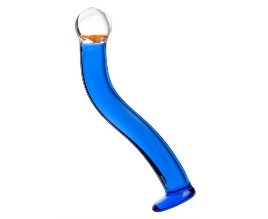 Фаллоимитатор стеклянный Sexus Glass, Синий, 19 см, фото 