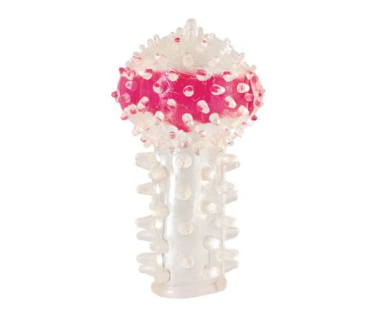 Вибронасадка на палец ToyFa, прозрачная, ПВХ, 6,5 см, фото 