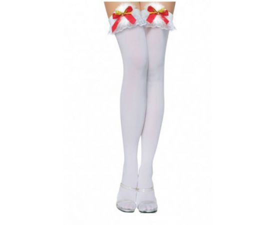 Чулки новогодние с бубенчиками Белые, фото 