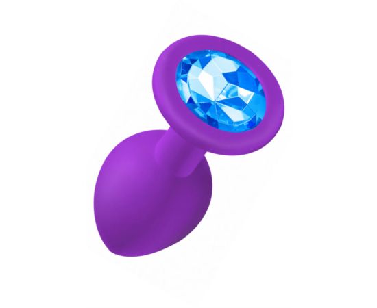 Анальная пробка Emotions Cutie Medium Purple Light Blue Crystal, фото 