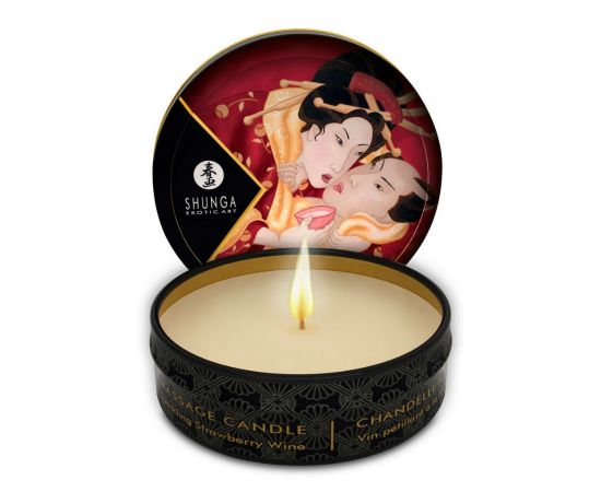 Массажное Аромамасло В Виде Свечи Shunga "Клубника И Шампанское", 30 мл, фото 