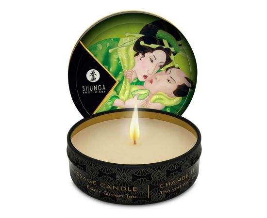 Массажное Аромамасло В Виде Свечи Shunga "Зеленый Чай", 30 мл, фото 