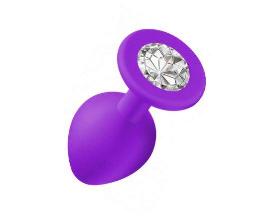 Анальная Пробка Emotions Cutie Medium Purple Clear Crystal, фото 