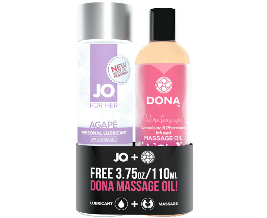Набор гипоаллергенный лубрикат AGAPE + массажное масло DONA "флирт", фото 