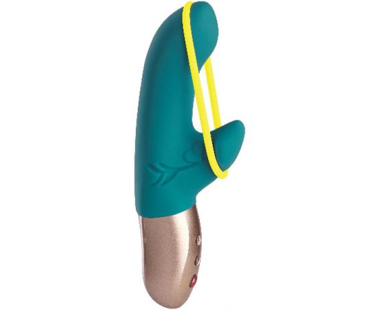 Вибратор с клиторальным стимулятором Fun Factory Amorino бирюзовый, фото 