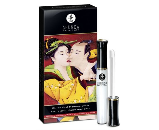 Блеск для губ Shunga "Божественное удовольствие" Клубника и шампанское 10 мл, фото 
