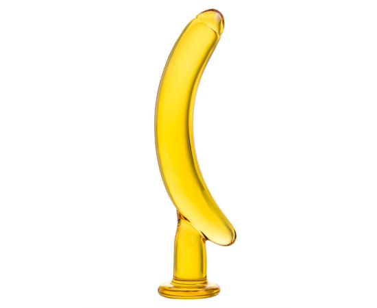 Фаллоимитатор стеклянный Sexus Glass, Желтый 17 см, фото 