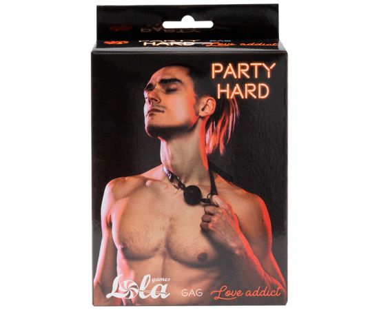 Кляп Party Hard Love Addict, Черный, фото 