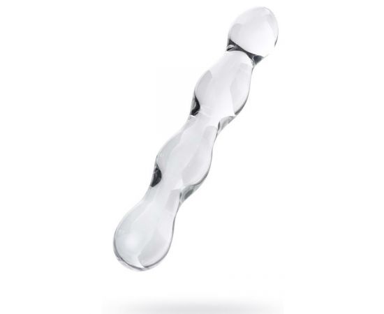 Двухсторонний фаллоимитатор Sexus Glass стеклянный, 18,7 см, фото 