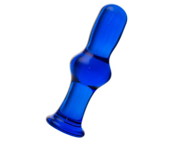 Анальная втулка Sexus Glass, стекло, синий, 13см, фото 