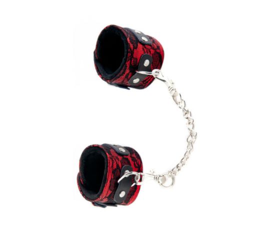 Наручники TOYFA MARCUS Кружевные, 42 см, Красные, фото 