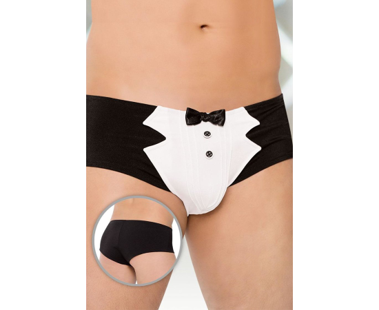 Трусы-шорты мужские ''Официант'' черно-белые-XL, фото 