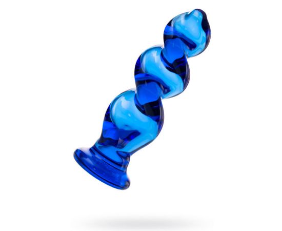 Анальная втулка Sexus Glass, стекло, синий, 11,7см, фото 