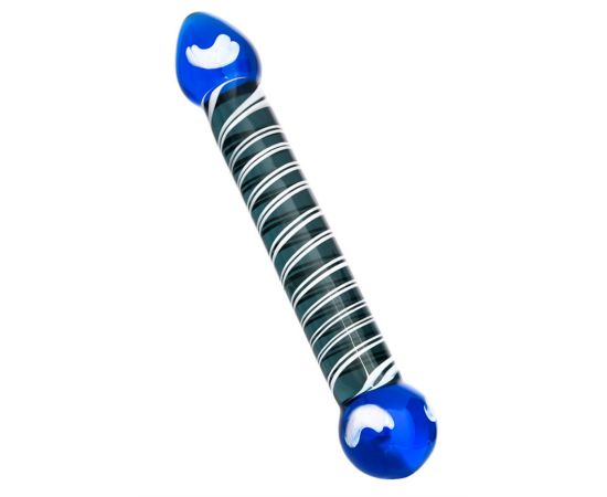 Фаллоимитатор стеклянный Sexus Glass, Стекло, Синий, 20 см, фото 