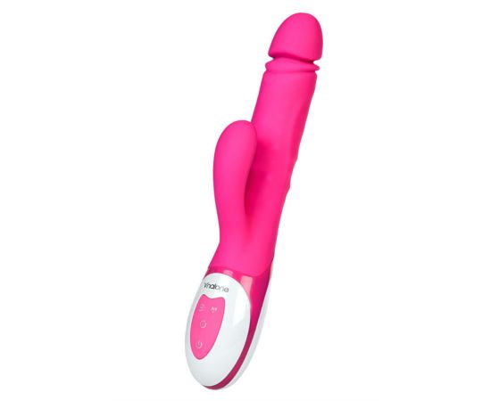 Вибратор с клиторальным стимулятором Nalone Wave розовый 26 см, фото 
