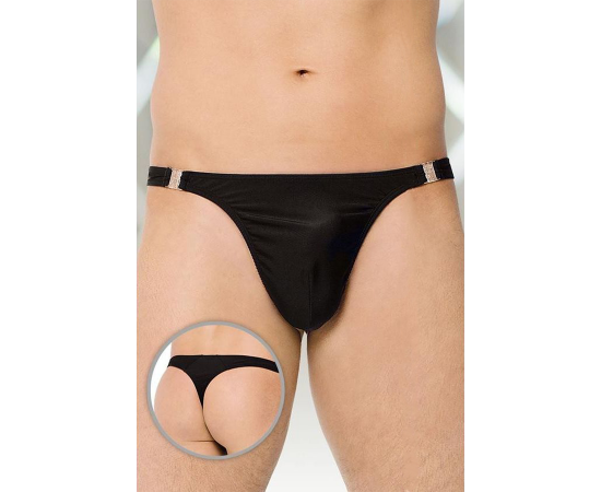 Стринги мужские на застежке черные-L, фото 