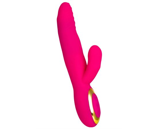 Вибратор с клиторальным стимулятором и подогревом JOS NEGA, розовый, 22 см, фото 