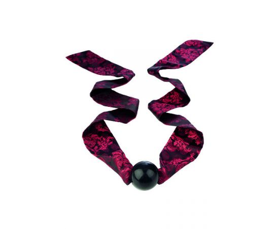 Кляп Scandal Ball Gag С Атласными Лентами, Черно-Красный, фото 