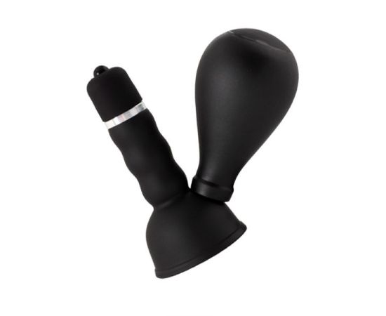 Вибромассажер Black & Red By Toyfa для сосков с грушей, черный, фото 