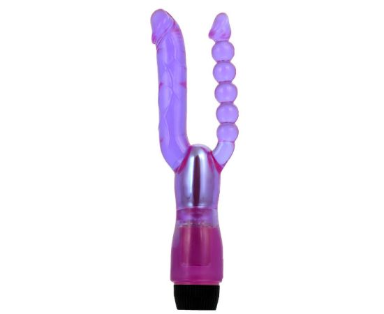 Вибратор Dream Toys двойной фиолетовый 22,9 см, фото 
