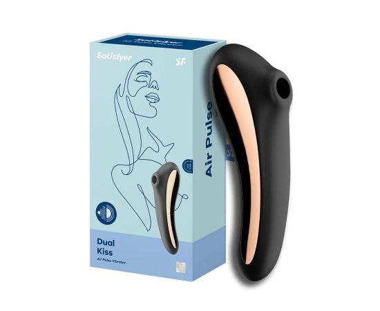 Бесконтактный Вакуумный Стимулятор Клитора Satisfyer Dual Kiss, Черный, фото , изображение 2