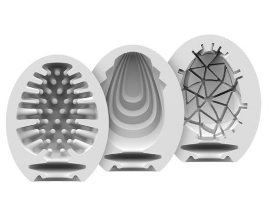 Мини-мастурбатор Satisfyer Masturbator Eggs (set of 3) Naughty, Savage, Crunchy, фото , изображение 2