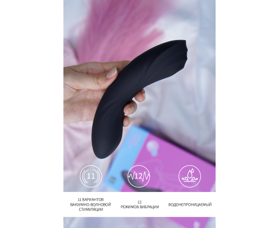 Вакуумный стимулятор клитора с вибрацией Satisfyer Curvy Trinity 4 Black, фото , изображение 6