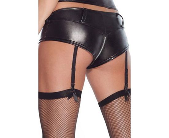 Шортики LOVEBUTIK Из Эко-кожи Черные XS-S, фото , изображение 2